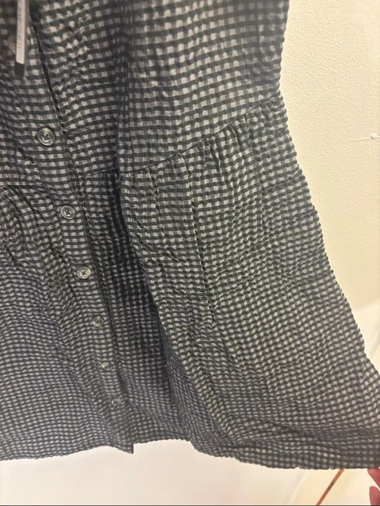 Disturbia Black Gingham Button-Front Mini Dress - Picture 4 of 6